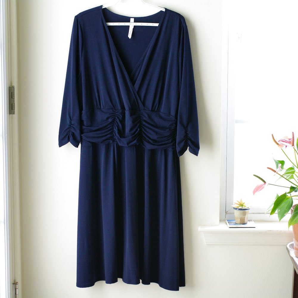 NY Collection Navy Cocktail Dress XL